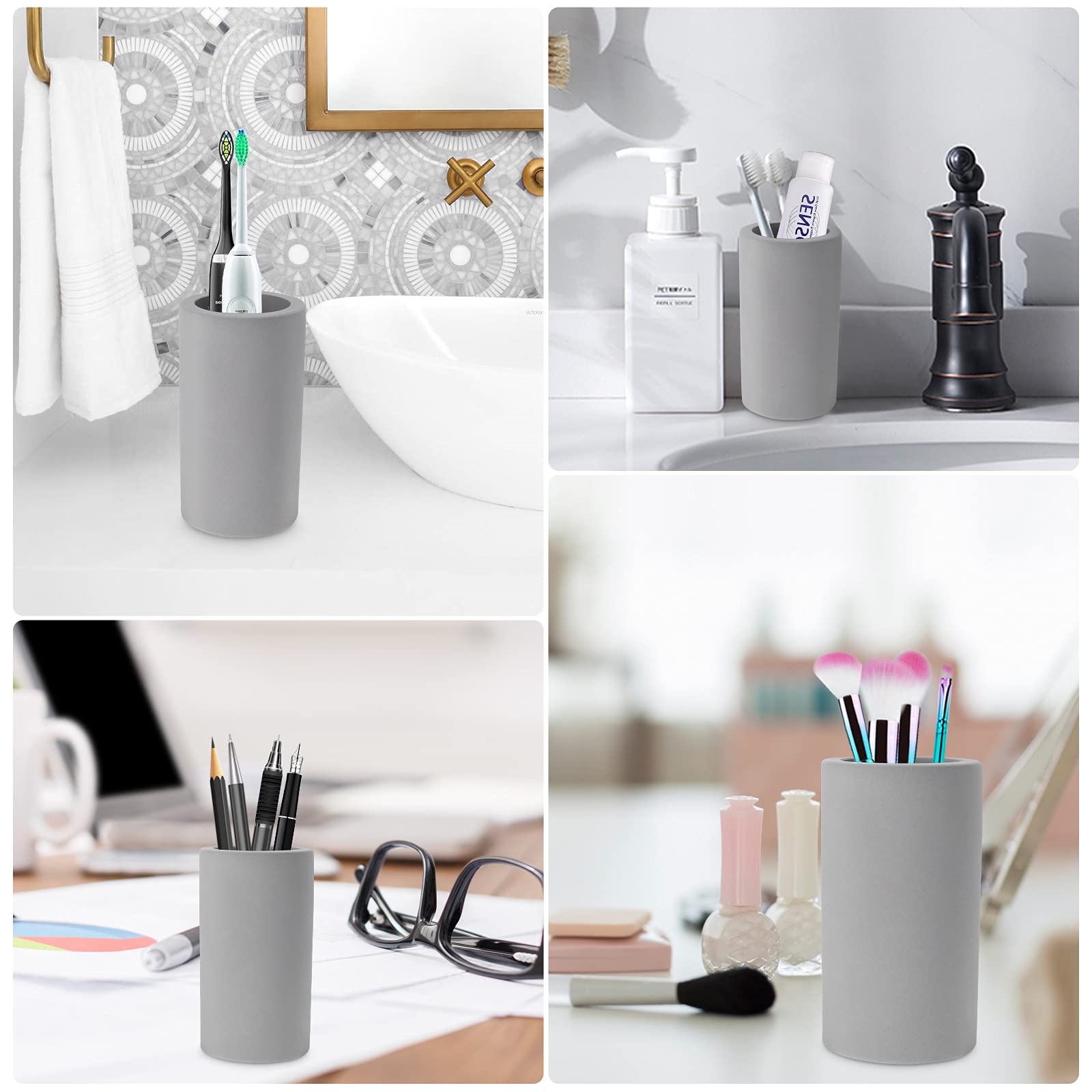 Diatomite Toothbrush Holder, Bojdopie Water Absorption Quick Drying Bathroom Countertop Organizer, Stand Cup For Toothpaste Make